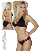 Set bikini negru cu roz M