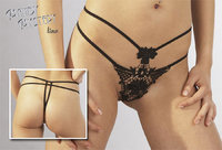 String negru cu dantela S/M String negru cu dantela S/M