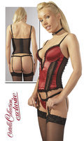 Set corset rosu cu negru 75B/S