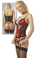 Set corset rosu cu negru 85C/L