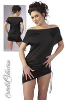 Raffminikleid schwarz S