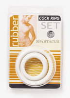 SPARTACUS Rubber Cock Ring Set 3er white