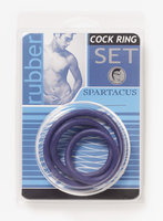 SPARTACUS Rubber Cock Ring Set 3er blue