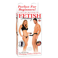 VIBRATING HOLLOW STRAP ON FOR HIM OR HER BLACK