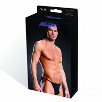 BLUE LINE PERFORMANCE MICROFIBER STRING BIKINI BLK S M
