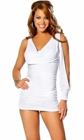 White Single Sleeve Clubwear Mini Dress