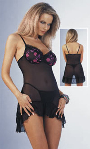 Neglije negru transparent 75B/S