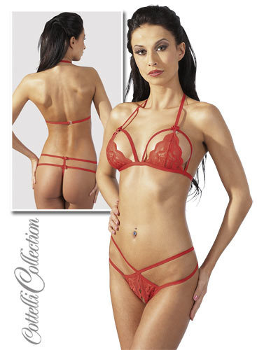 Spitzen Set rot L