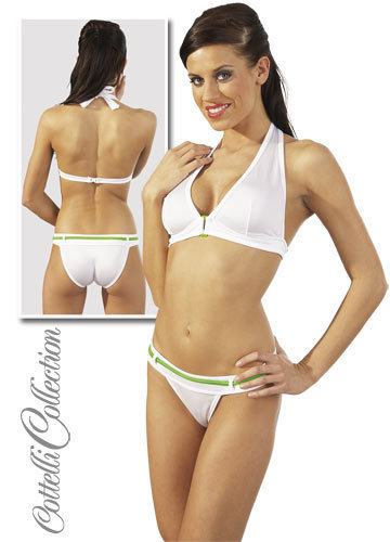 Set bikini alb cu verde S