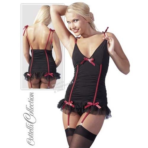 Strapshemd schwarz/fuchsia S