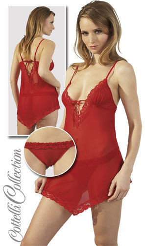 Babydoll und String rot M
