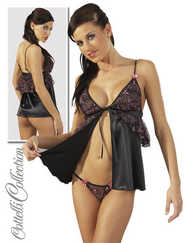 Babydoll schwarz/pink L