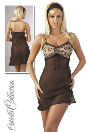 Neglige schwarz/transparent S