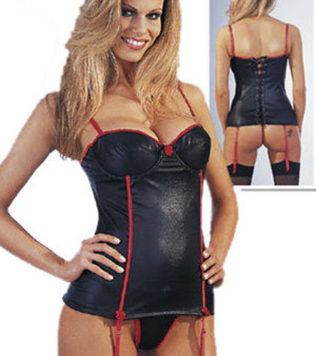 Set Corset rosu-negru 80B
